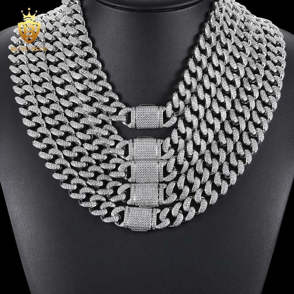 Blingdiam bijoux mode 12mm 18k plaqué or Hiphop chaîne 5a + Cz diamant hommes collier glacé chaîne à maillons cubains