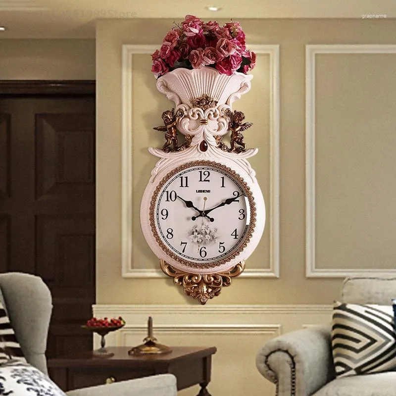 Настенные часы роскошные творческие часы декоративные модели мода Классическая спальня винтажная стильные украшения комнаты horloge ab50wc