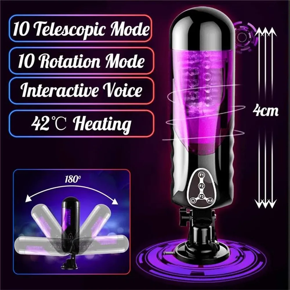 Masturbators Male Masturbator Electric Piston Heating Automatic Vibrator 10 Kind Rotation Telescopic Smart Voi_voghion.com