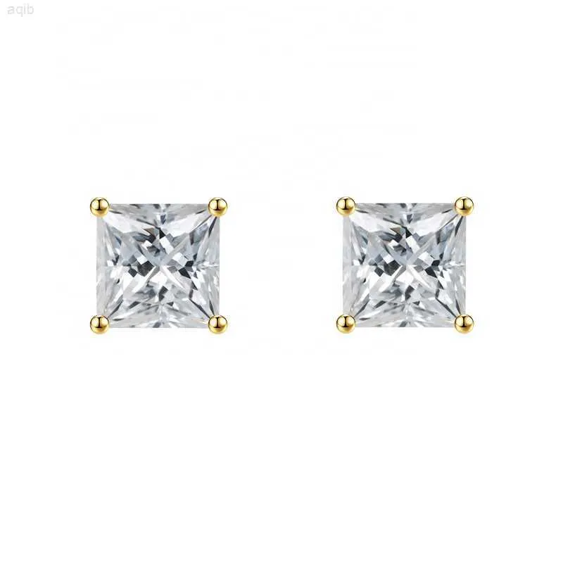 Gra certificats Promotion prix femmes élégant Style 925 argent Sterling d couleur princesse coupe Vvs1 Moissanite boucles d'oreilles