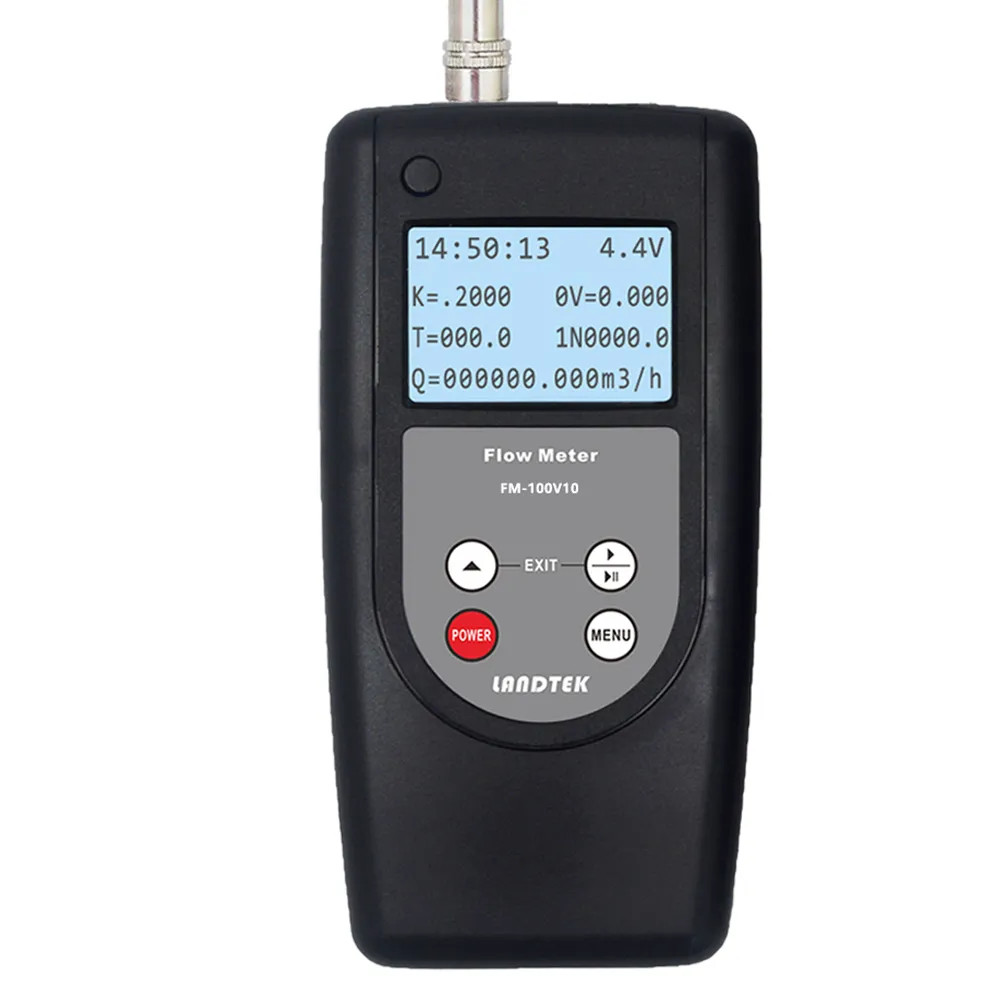 Portable Flow Rate Meter FM-100V10 LED Backlight Digital Flow Meter Flowmeter Velocity Measurement Instrument Open Channel Flow