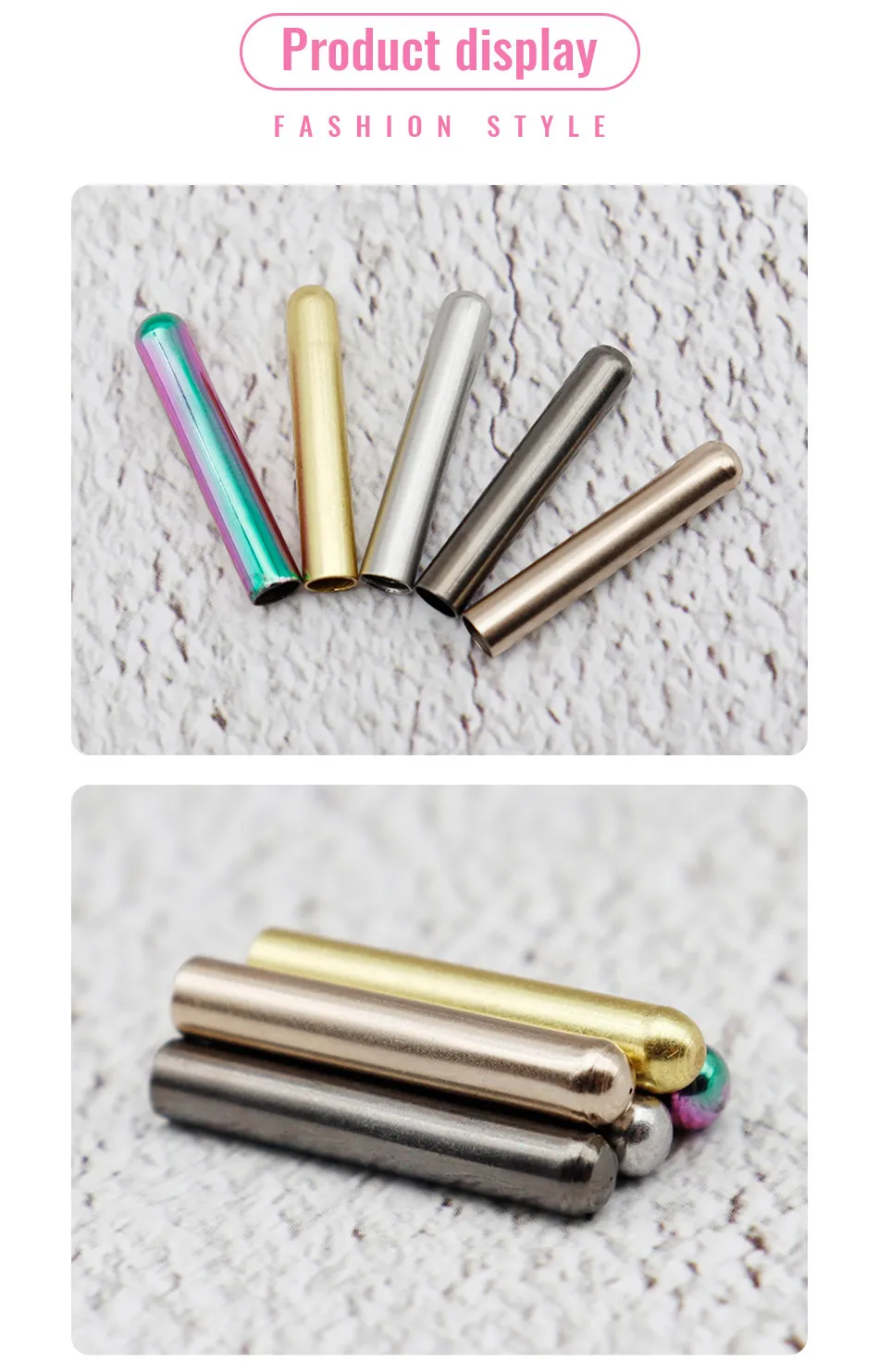 Weiou 38x22mm metal aglet shoelaces for DIY Shoelaces and
