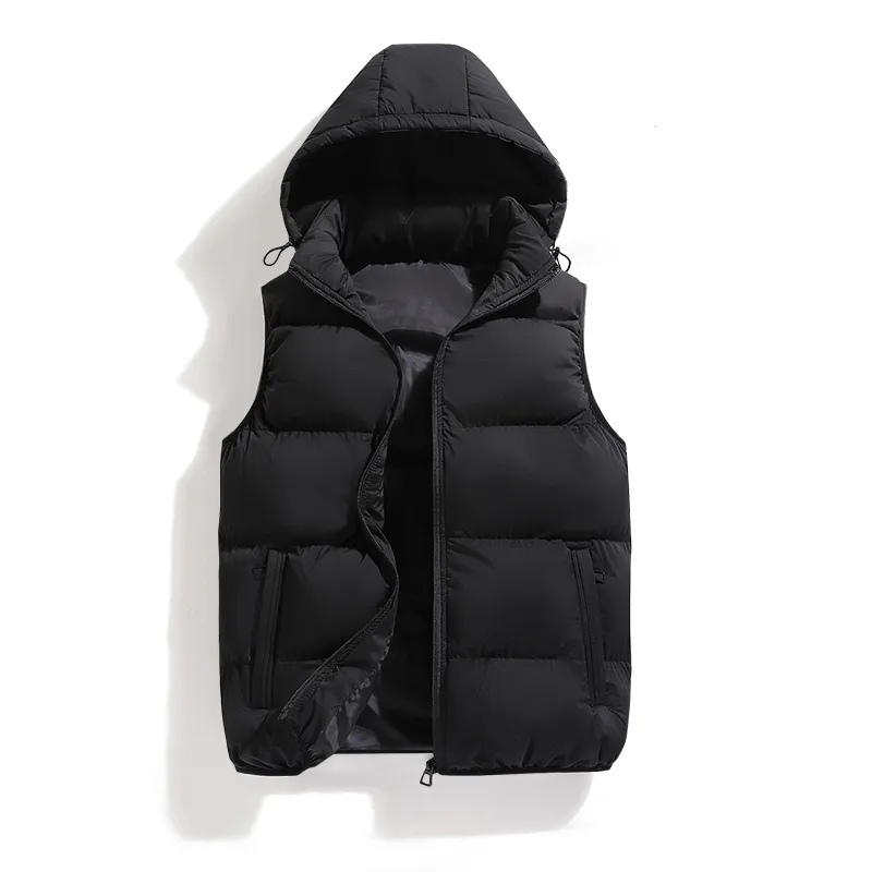 8YARDS Men’s BIG HOODIE VEST フード付き中綿ベスト Mens Hooded Puffer Vest Sleeveless Quilted Cotton Padded