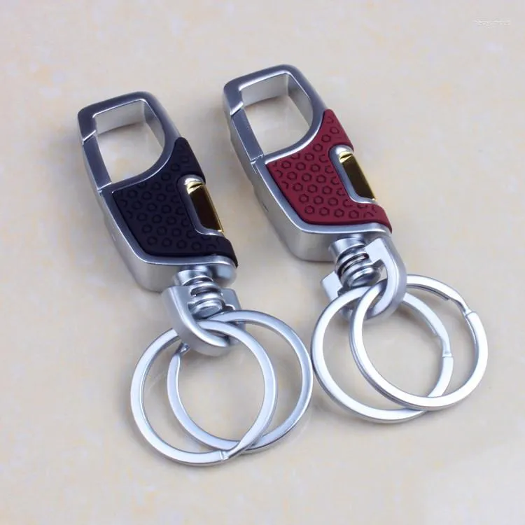 Nyckelringar Fashion Key Chain Leather Car Keychain Manlig midja Hängande nyckelverksamhet Casual Holder Souvenir Ring Gadget Gift