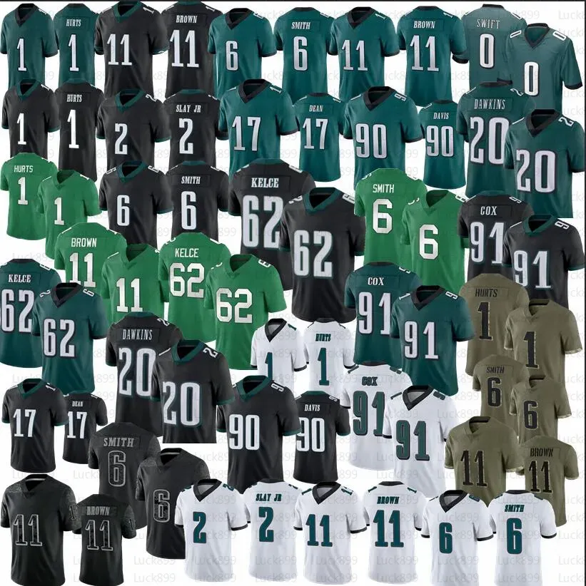 PhiladelphiaEaglesJalen Hurts AJ Brown Dawkins Jersey Haason Reddick