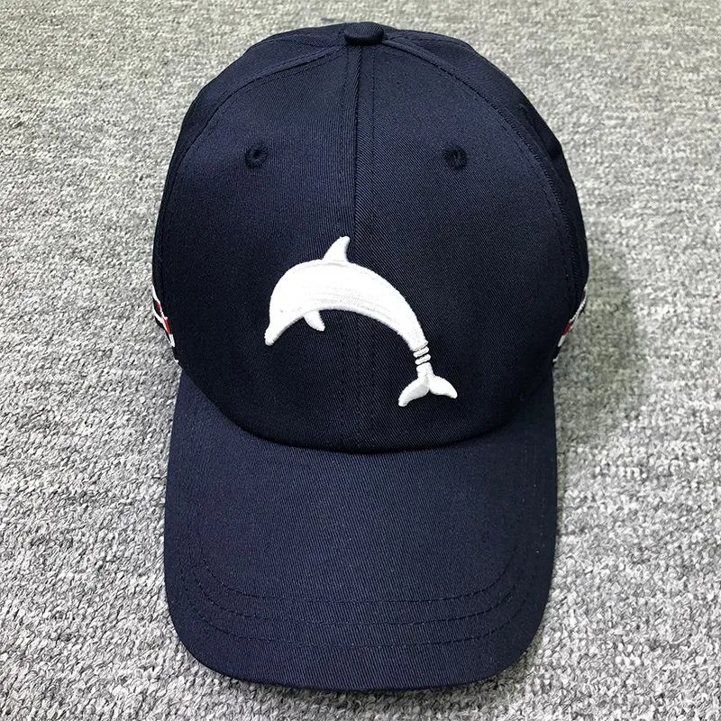 Ball Caps Tb Men Ochrona Letnie delfin haft regulacyjny Słońce Protect Proces na plażę Hap swobodny na zewnątrz paski