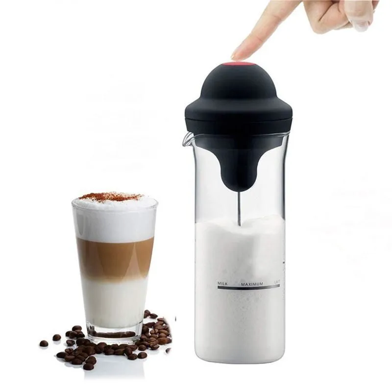 Elektrikli Cam Süt Frother Otomatik Kahve Köpük Makinesi Taşınabilir Çırpma İçecek Mikseri Kahve Cappuccino Frappe Matcha