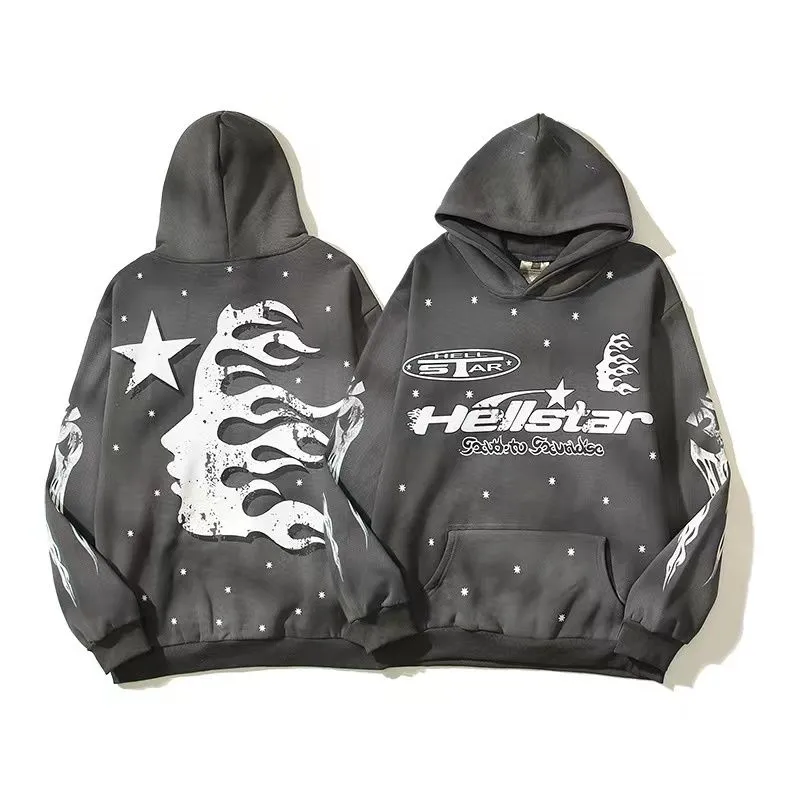 国内で当店のみ Hell System - Distressed Print Oversized Vintage Oversized Print T-shirt, Fashion High Quality Print