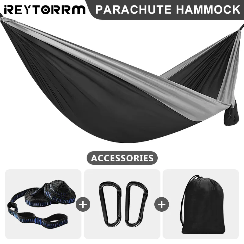 Hammocks 86x35inch Outdoor Single Camping Hammock High Quality Portable Lightweight Parachute Hammocks for Park Travel Adventure Patio 230804