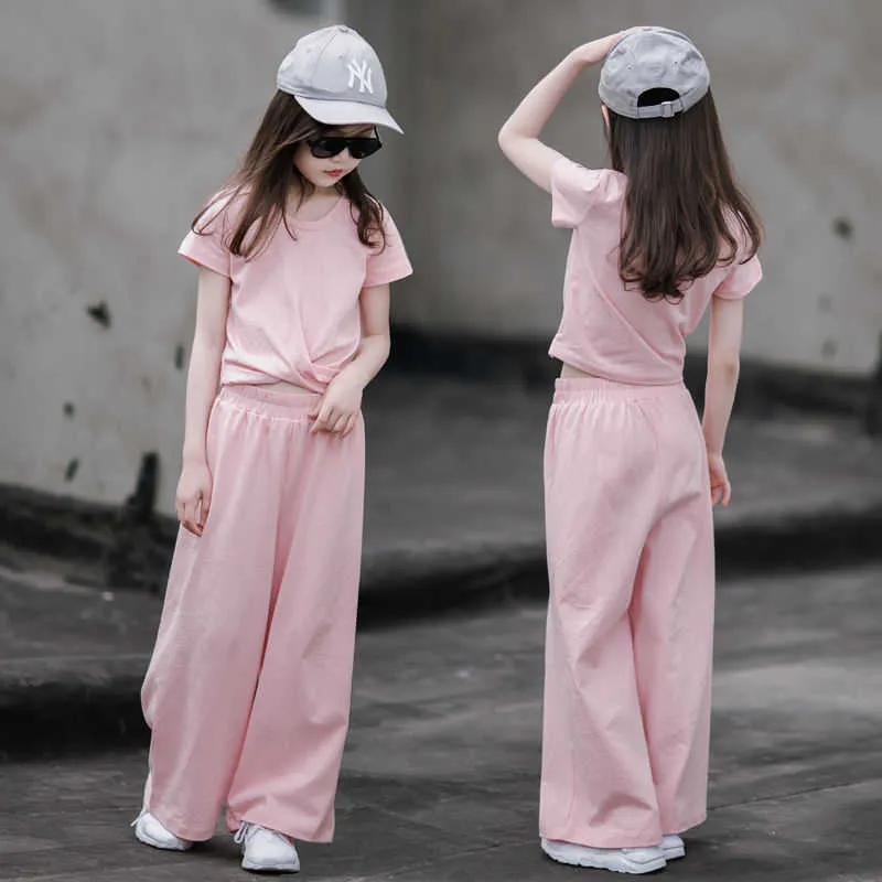 Summer Cotton Pullover Twinset Clothing For Teen Girls Solid Color, Casual  Outfits For Girls Aged 10 13 Style X0803 From Lianwu08, $7.4