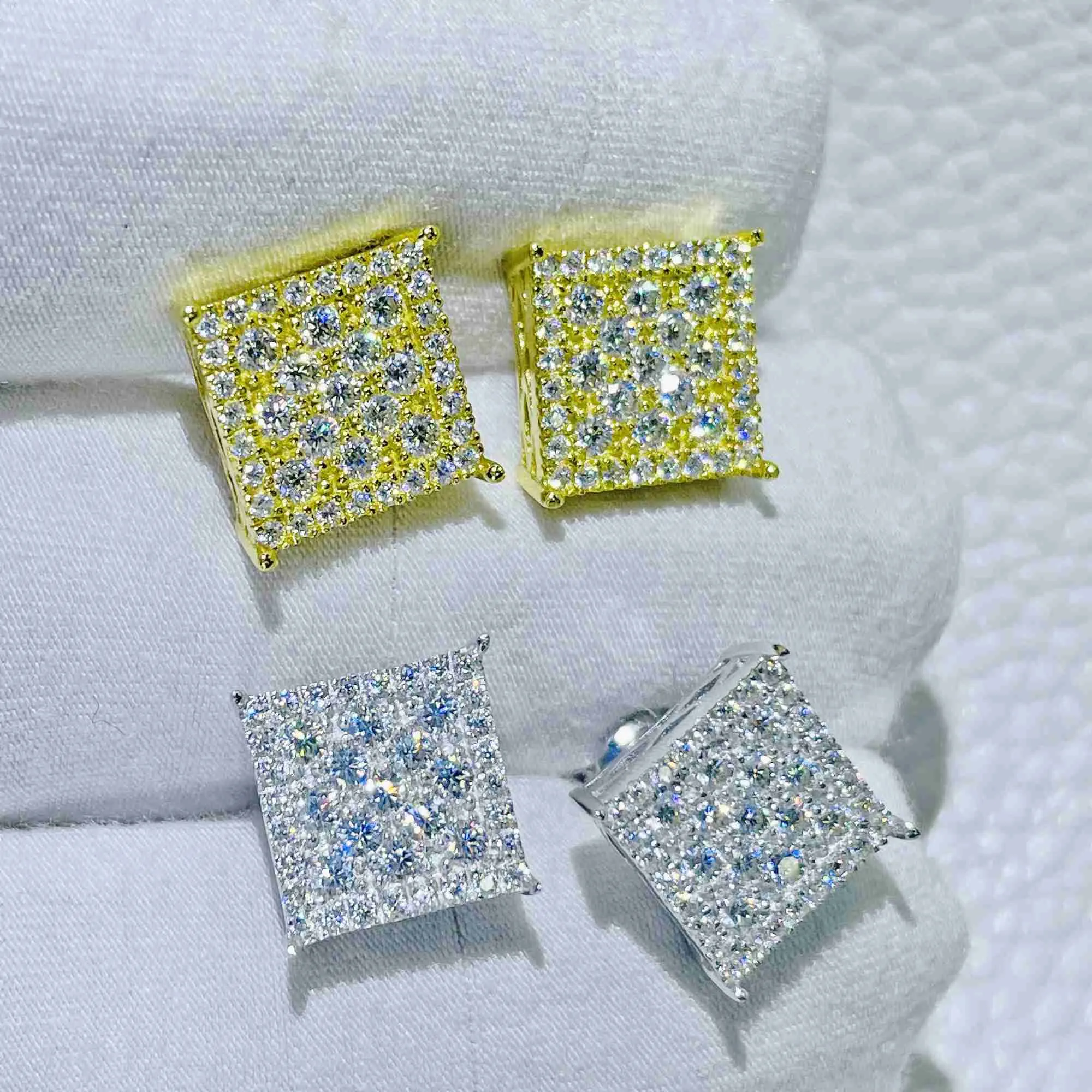 Fashionistas Biżuteria Kolczyki Raper Out S925 Prawdziwe złoto Patrzenie VVS Moissanite Diamentowe kolczyki