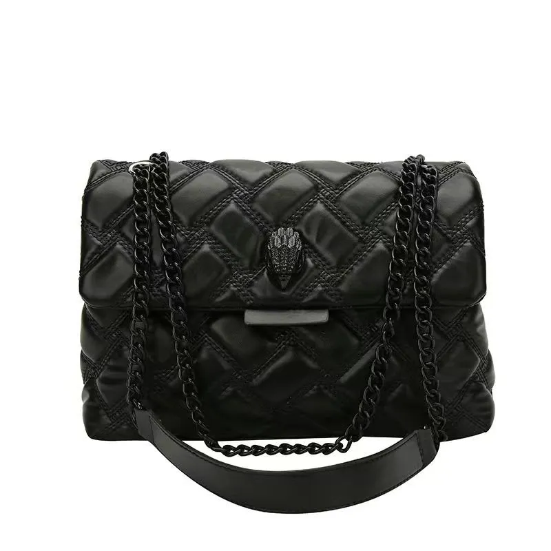 Kurt Geiger para Mulheres com Design de Cabeça de Eagle Diamante Bolsa Cadeia de Chain Flip Flip Top One ombro Crossbody Saco de Mulheres Europeias 608