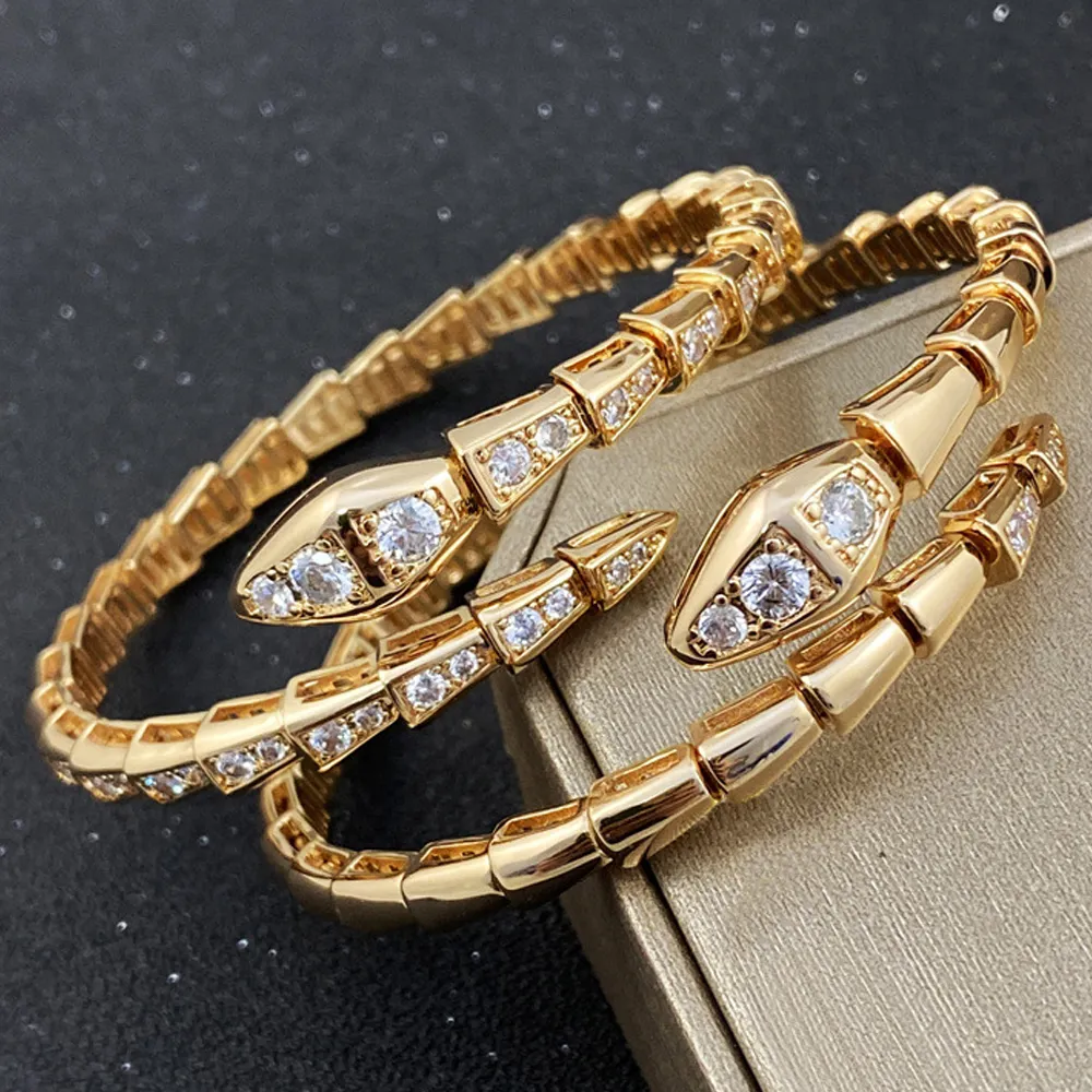 Designer Bracelet Men Women Lover Bracelets Fashion Bangle Snake Bangles With Diamonds Silver Rose Gold Color Jewerlry Bangle Necklace Ring Sets Options Choose 01