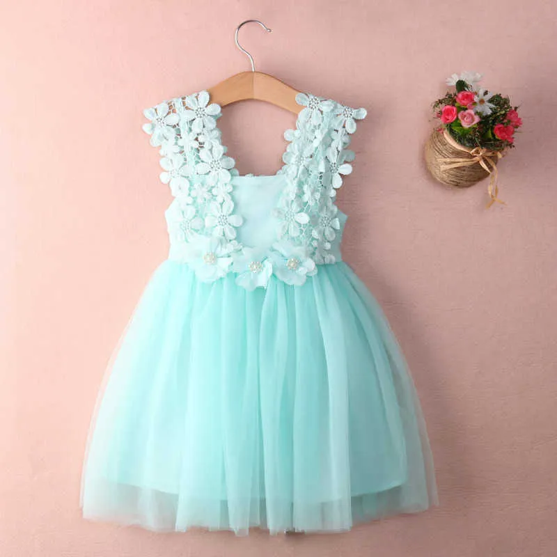 Girl's Dresses New XMAS Baby Girls Party Lace Tulle Flower Gown Fancy Dridesmaid Dress Sundress Girls Thanksgiving Dress R230805
