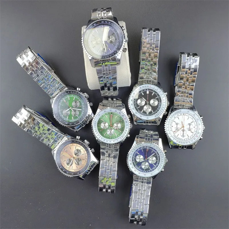 AAA Watch Man Navitimer Luksusowe zegarki Wysokiej jakości brązowy czarny skórzany pasek Orologio Di Lusso Kwarc Ruch na rękę 50 mm Casual Retro DH010 C23