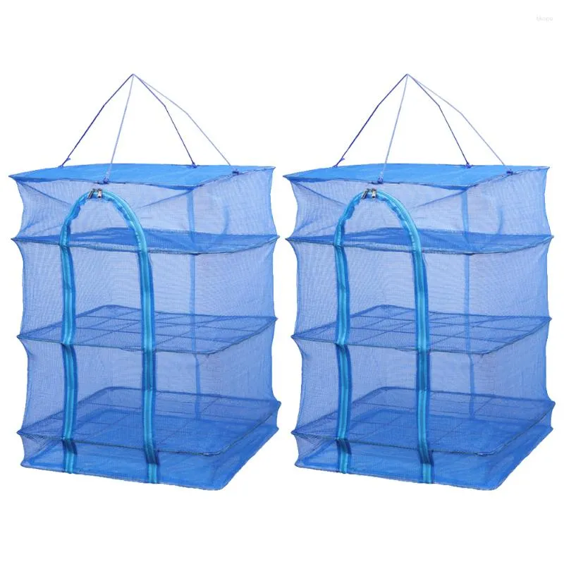 Hangers 2 Pcs Drying Net Multi-layer Plants Live Hanging Vegetables Outside Dryer Rack Nylon Dish