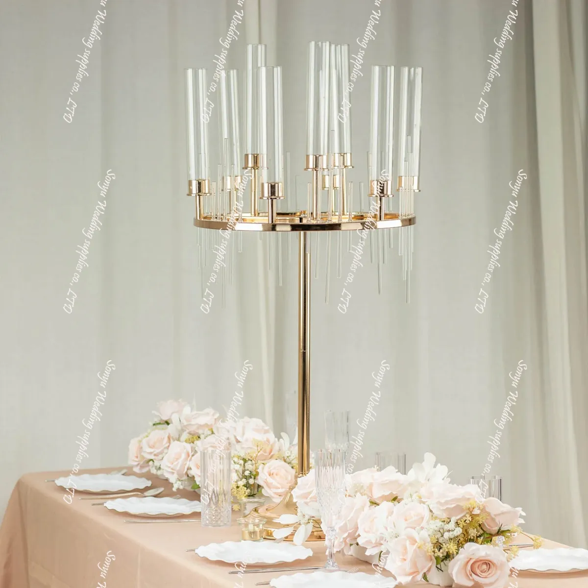 Tealight Holders Decoration Golden Crystal Gold Candle Holder Centerpiece 5  Arm Gold Gold Candle Holder Centerpiece Wedding Table Center Decoration  Party Home Decor Imake822q From Imakeweddingprops, $46.8 Sentro De Mesa, image size:1200x1200