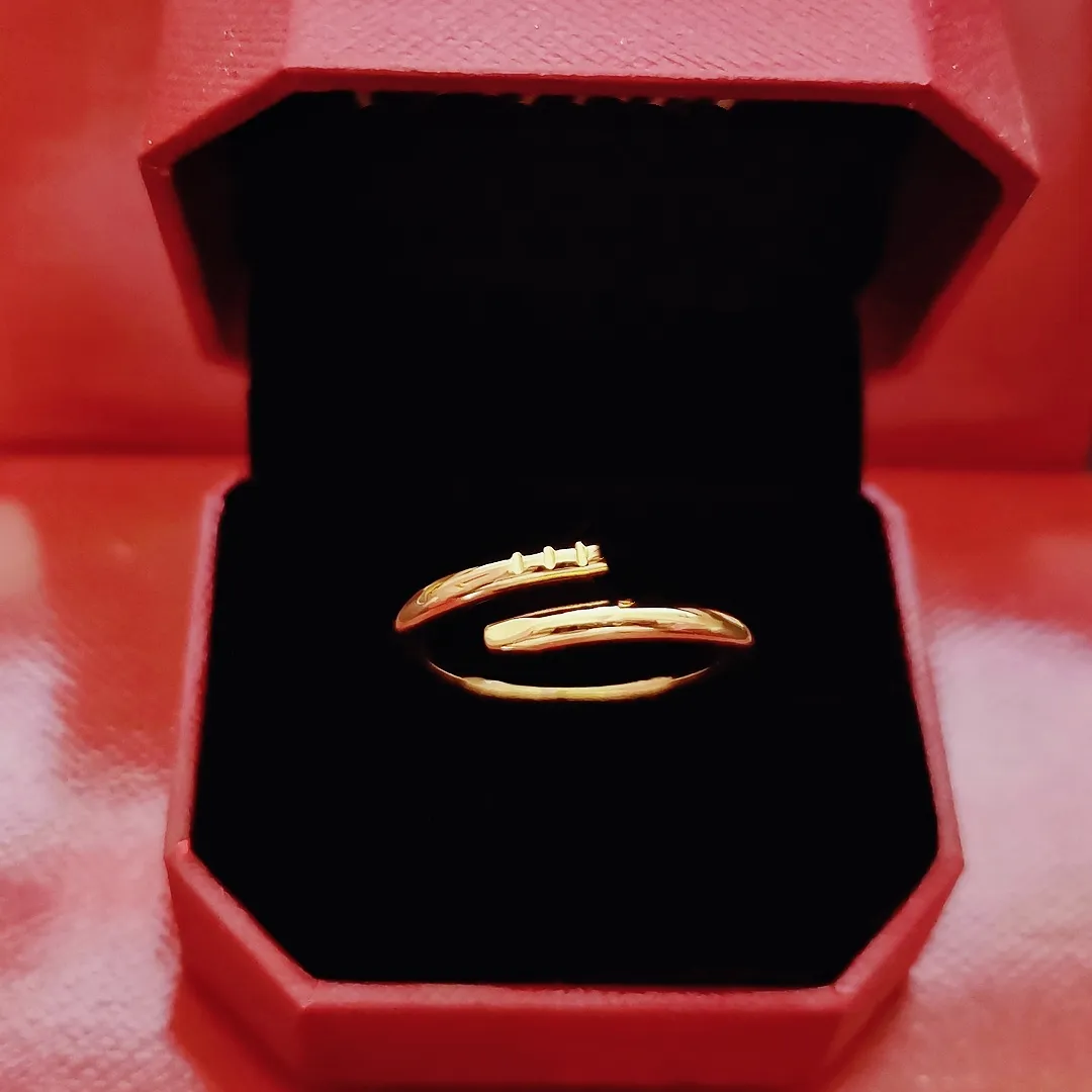 designer di lusso in acciaio al titanio anello d'amore in oro rosa per donna anelli di fidanzamento in zirconia di lusso gioielli da uomo regali accessori moda con scatola