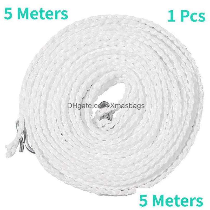 Portable Drying String Rope Retractable With Clip Hanging Laundry Rope  Windproof Collapsible Environmentally for Home Balcony