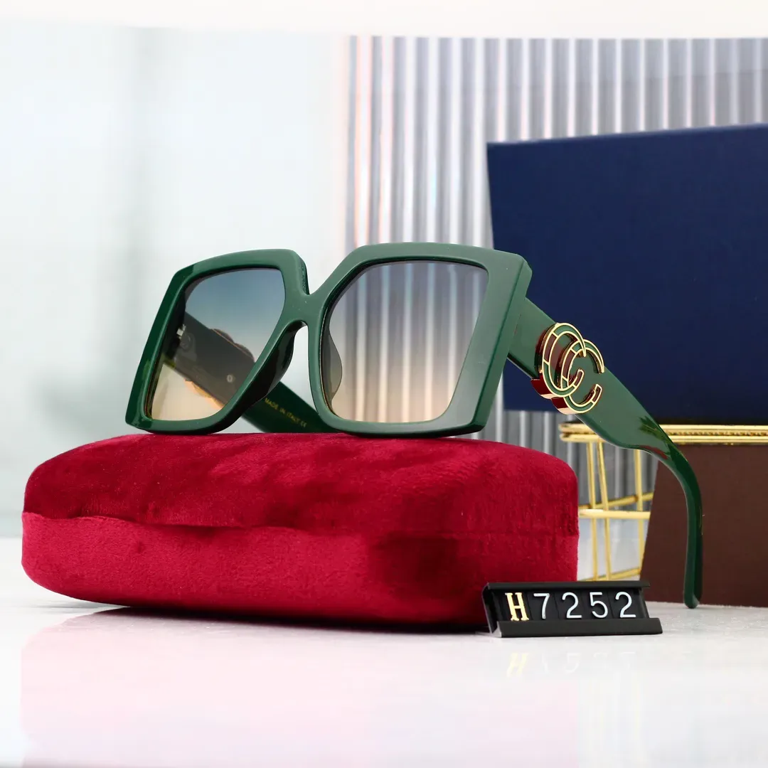 Lunettes de soleil de créateurs de haute qualité pour femmes unisexe Designer Goggle été plage lunettes de soleil rétro cadre design de luxe UV400 avec boîte Alphabet bon sympa