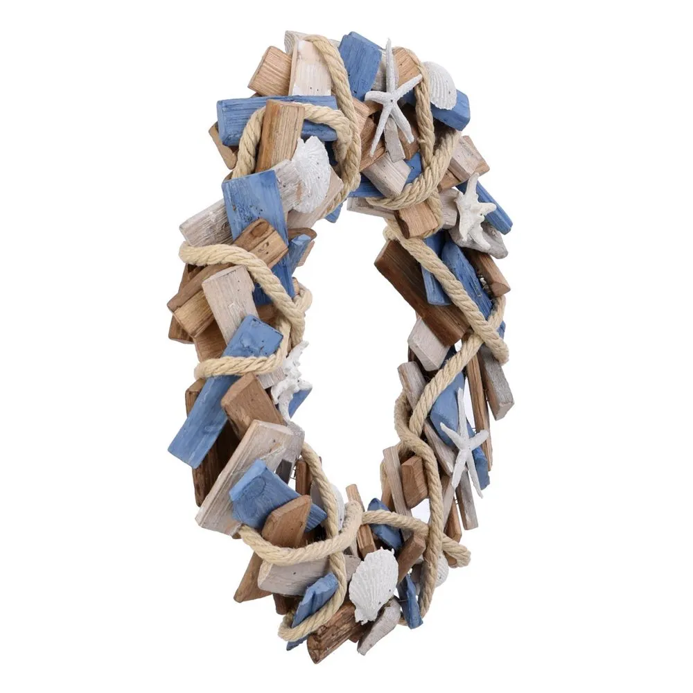 Hand Assembled Wooden Wreath Hanging - 15 inch