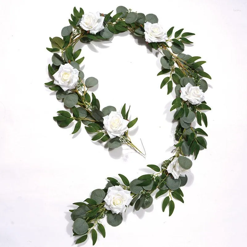 Decoratieve bloemen Mooie Gypsophila Rose Flower Rotan Ornament Festival Wedding Party Table Window Plant Long Decorations Supplies