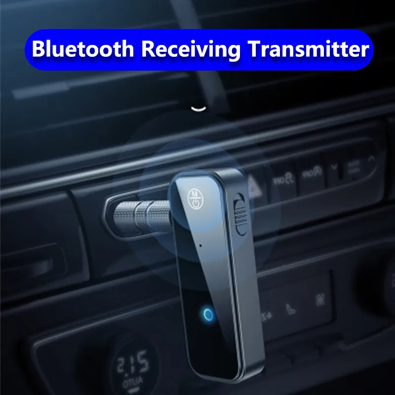 Ny Bluetooth 5.0 sändarmottagare 2 i 1 trådlös adapter 3,5 mm ljud stereo aux adapter för bil ljudmusik handfree headset grossist