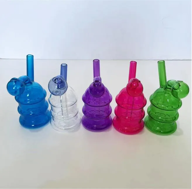 Novo mini bong queimador de óleo de vidro com tubo de água de vidro grosso transparente para varejo ou atacado