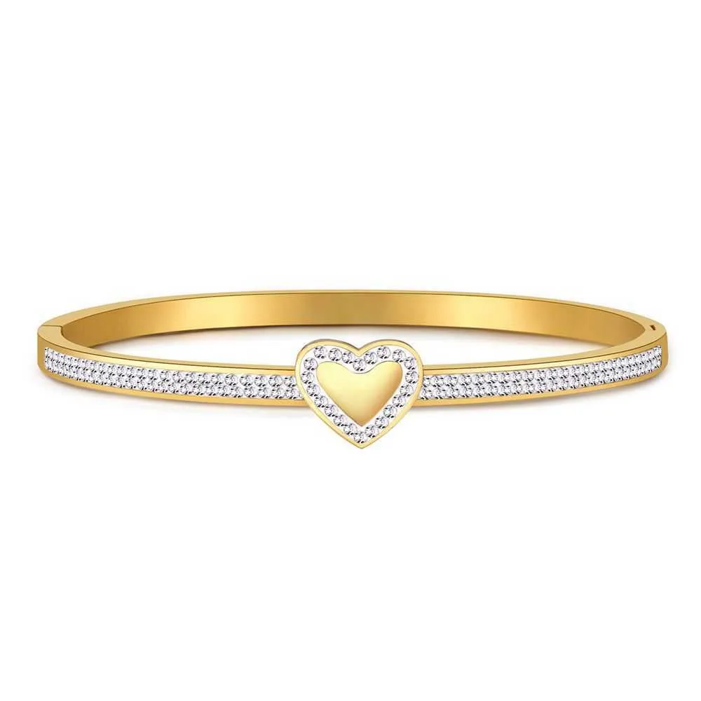 Original brand TFF Fashion Love Diamond Bracelet Light Luxury Non Fading Gold Peach Heart Personalized Simple Handwear