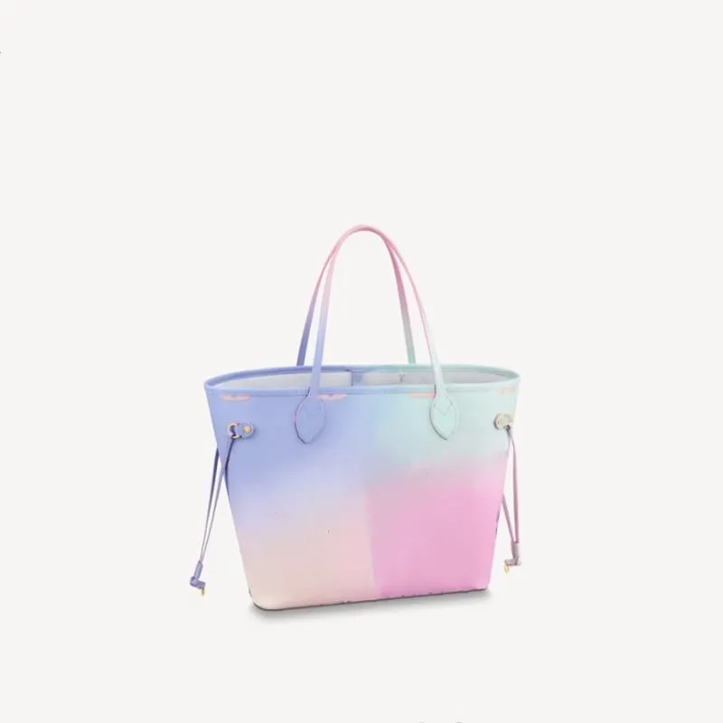 Najgorętsze damskie MM M46077 TOTE BAG KOLEKTOWY Gradient Sunrise Pastel powlekany płótno koronki z skóry oskórki złoto-kolorowe sprzętowe wyposażone luksusowy projektant luksusowy projektant luksusowy projektant