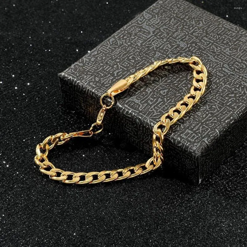 Charm Bracelets 6mm Miami Curb Chain Bracelet For Men Cuban Link Wristband Classic Punk Jewelry Women Party Accessories