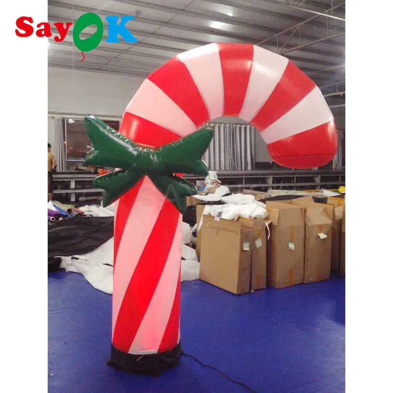 Bastão de doces de natal inflável led de alta qualidade de 2m/3m para decoração de natal usado para decoração de casa ou loja