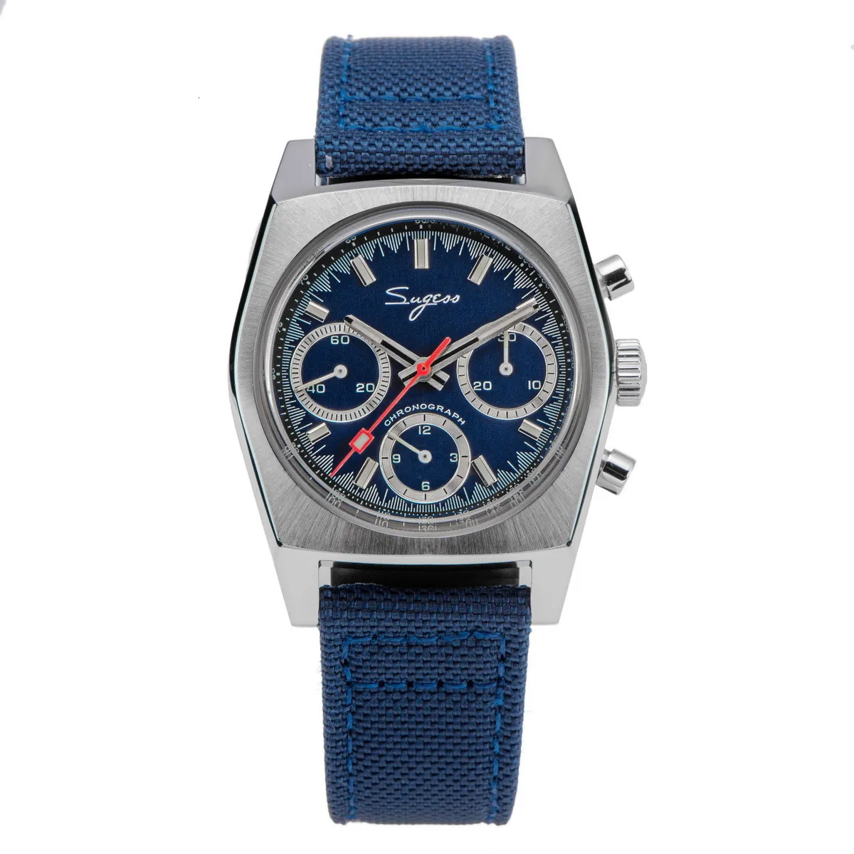 Sugess 1963 Pilota Cronografo Meccanico Uomini Orologi Gabbiano ST19 Swanneck Movimento a carica manuale Orologio da polso, Colore 5