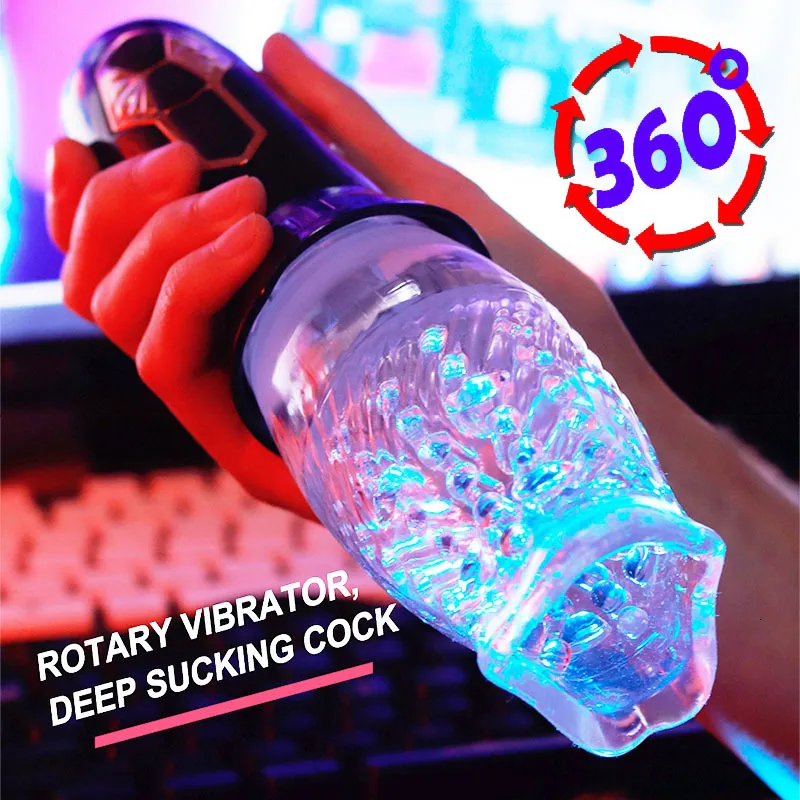Masturbatoren, automatischer elektrischer Kolben, rotierender Sauger, männlicher Blowjob-Masturbator, Cup-Dildo, echte Oral-Vibration_voghion.com