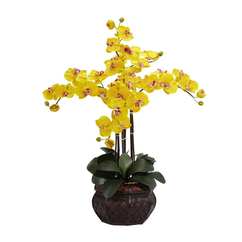31 Arranjo Artificial Phalaenopsis Com Vaso Decorativo