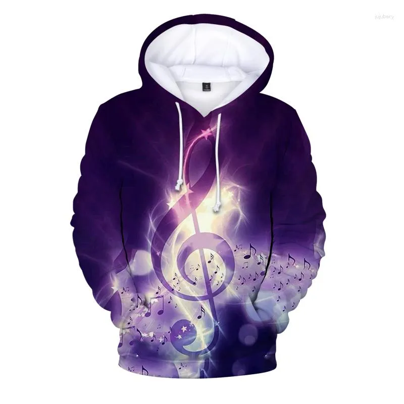 Herr hoodies Musik Note Men's Loose Vintage Kpop sportkläder tonåring personlighet tröja baggy hoody band team hip hop kläder