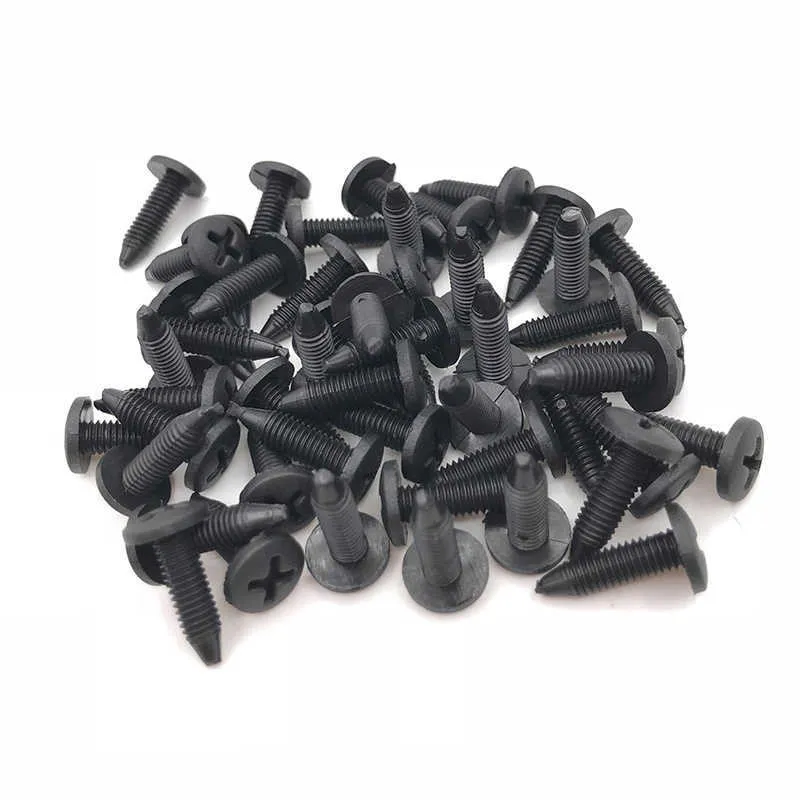 6mm Lochdurchmesser Kunststoff Nieten Verschluss Stoßstange Push Pin Clip  50pcs