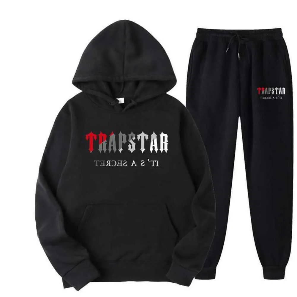 Men's Tracksuits FW Trapstar Men Women Tracksuit Brand Printed Streetwear Sportswear WarmTwo Pieces Set Hoodie Pants Jogging Hooded Leisure trend 552ess