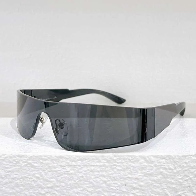 Luksusowe projektanty damskie okulary przeciwsłoneczne marka mody męskie okulary przeciwsłoneczne bb0041s czarny srebrny nylon grube pełne soczewki wąskie prostokątne maska ​​paska dama okulary Uv400