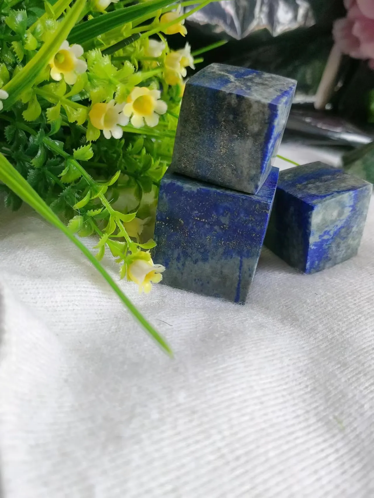 4-5cm Natuurlijke Lapis Lazuli Cube Gems Hand Healing Reiki Home Office Decoration Carving Pockets Crystal Energy