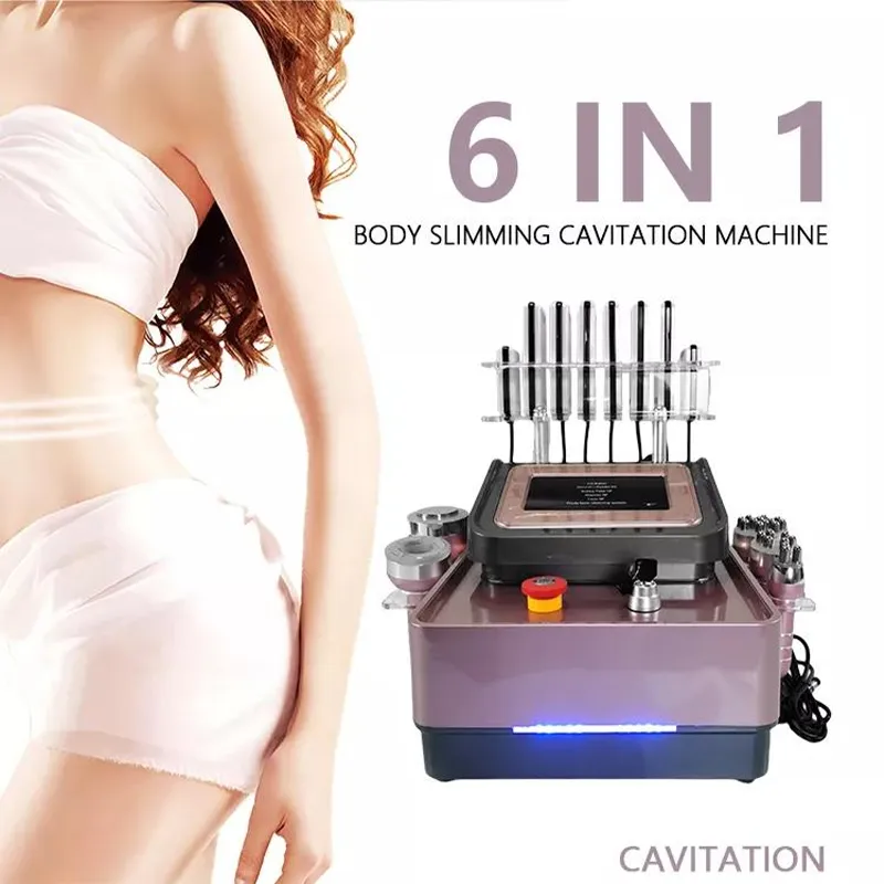 6IN1 Ultrasonic 40K 80K Kawitacja RF Dioda Lipo laserowy odchuszenie próżniowe ciało anty komórce radiowe Częstotliwość radiowa Spalanie tłuszczu Salon Użyj usunięcia zmarszczek DHL