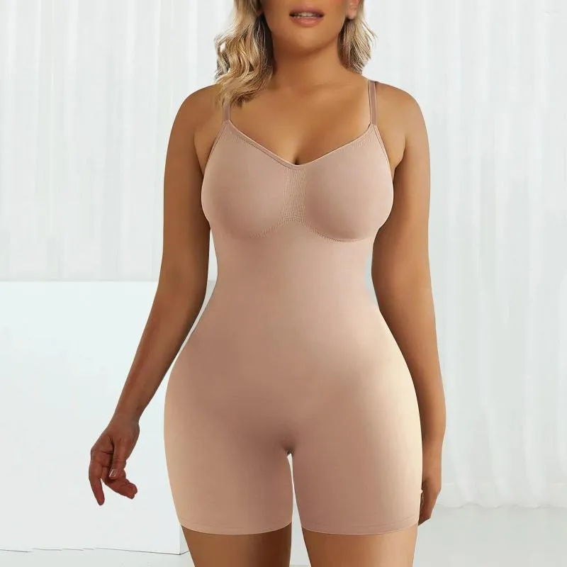 Womens Shapers Seamless Body Shaping Jumpsuit Female Slimming Waist Trainer  Postpartum Shapewear Spaghetti Strap V Neck Sleeveless Rompers From 17,99 €