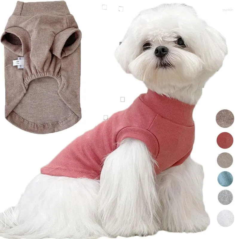 Dog Apparel Blank Shirt Pet Clothes Turtleneck Sweatshirt Sleeveless Vest Sweater For Small Dogs Chiwawa Puppy Hoodies Bottom Shirts