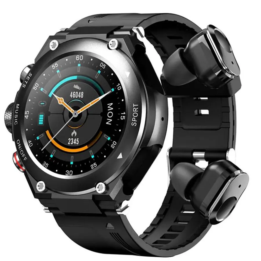 T92 montre intelligente IP67 étanche sport affaires multifonctionnel écouteur montre intelligente avec prise en charge des écouteurs en gros