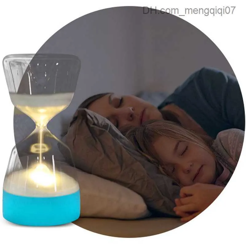 램프 그늘 LED 모래 시계 나이트 램프 색상 교환 파티 조명 부드러운 아기 아이 잠자는 스마트 스마트 충전 USB 침실 침실 램프 선물 선물 홈 장식 DH1076 Z230805