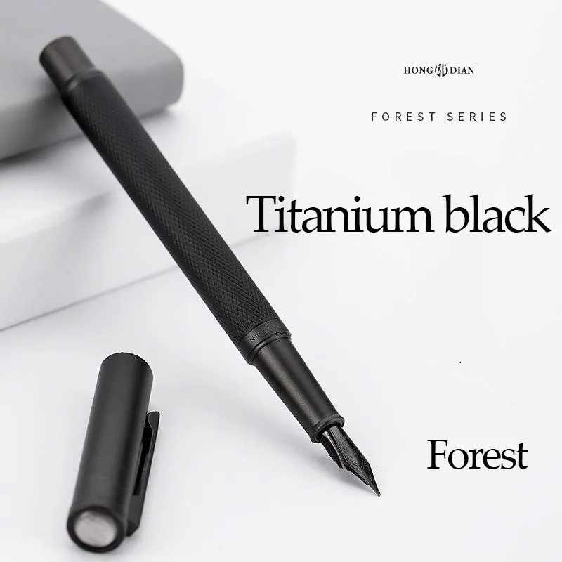 Çeşme kalemleri EF/F NIB Fountain Kalem Full Metal Tutucu Klipsli Pen Paslanmaz Çelik 0.5mm/0.4mm Pens Okul Kırtasiye Ofis Malzemeleri 230804