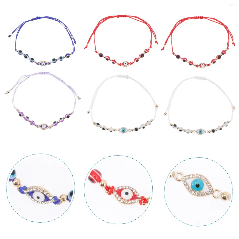 Charm Bracelets 12pcs Women Resin Braided Eye Chain Bracelet Jewelry Gift