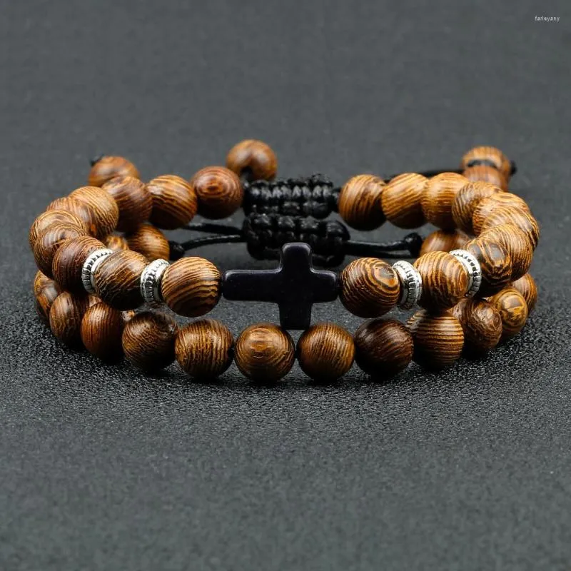 Strang Ethnische tibetische natürliche 8mm Tiger vulkanische Lava Armbänder unregelmäßige Kupferperlen geflochtene Armreifen für Frauen Männer Liebhaber Schmuck Geschenk