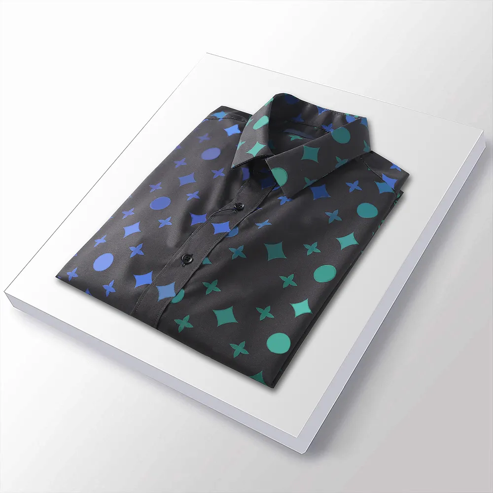 Mode Herren Hemden Stickerei Bluse Langarm Einfarbig Slim Fit Casual Business Kleid Hemd Männer M-3XL