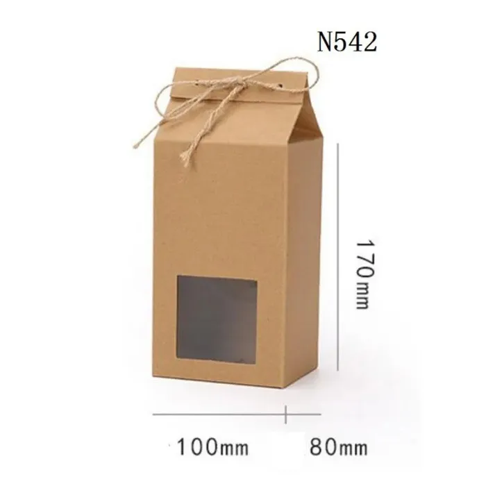 Tea Packaging Box Cardboard Kraft Paper Folded Food Nut Container Food Storage Standing Up Packing Bags Gift Wrap